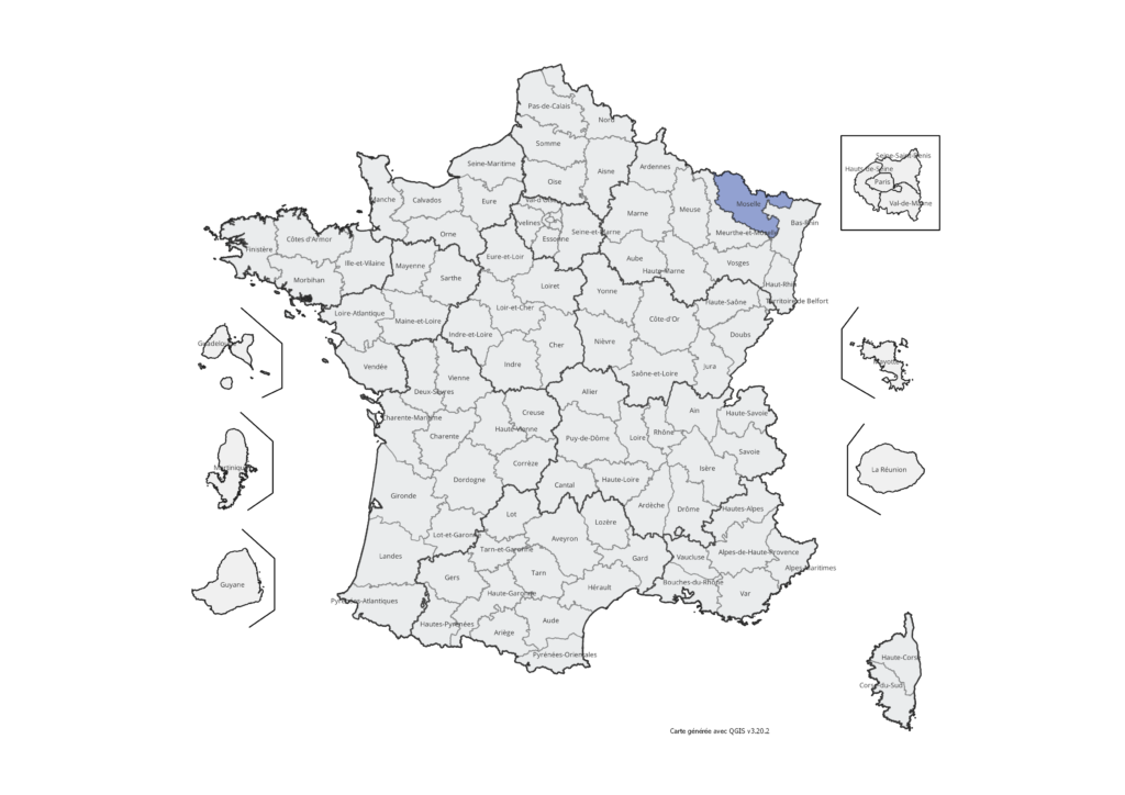 Carte de France indiquant le département impliqué dans le projet. Description détaillée ci-dessous.