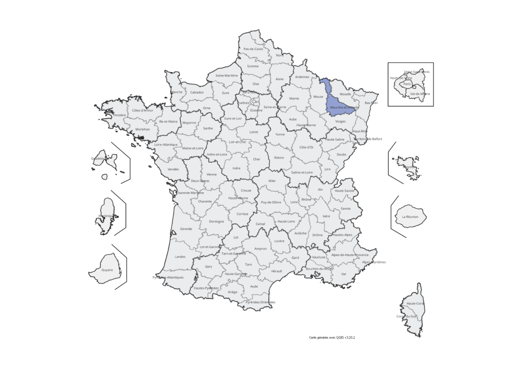 Carte de France indiquant le département impliqué dans le projet. Description détaillée ci-dessous.