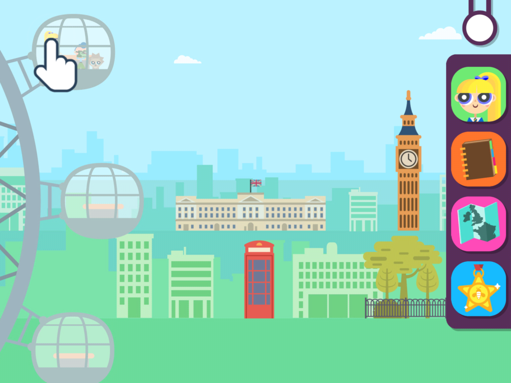 Capture d'écran du logiciel représentant un décor londonien